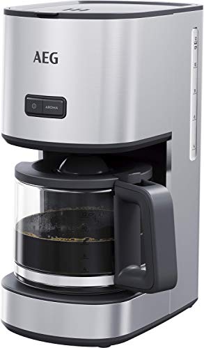 AEG CM4-1-4ST Kaffeemaschine / 1,5 l Glaskanne / 12 Tassen / Warmhaltefunktion / Geschmack, Aroma wählbar / Anti-Tropf Ventil / entnehmbarer Filterkorb / Sicherheitsabschaltung / gebürstetes Edelstahl von AEG