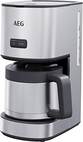 AEG CM4-1-6ST Kaffeemaschine / 1,25 l Thermokanne / 10 Tassen / Geschmack/Aroma wählbar / Anti-Tropf Ventil / entnehmbarer Filterkorb / Sicherheitsabschaltung / gebürstetes Edelstahl von AEG