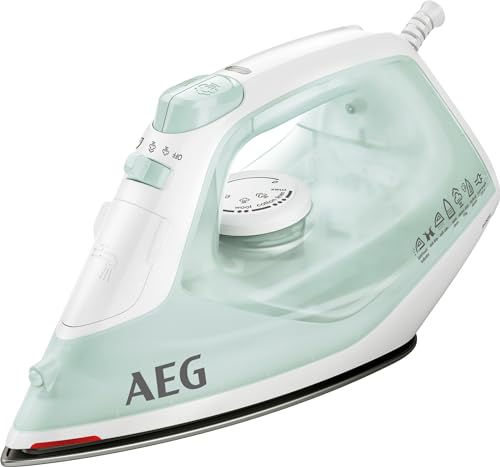 AEG DB 1740LG Bügeleisen / 2400 W / 110g Dampfstoß / 0-30g Dampf/Min. / Restwärmeanzeige / Keramik Bügelsohle / Gleitfähigkeit / 250 ml Wassertank / 2 m Kabel / Anti-Kalk System / hellgrün, weiß von AEG