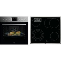 AEG Elektro-Herd-Set Serie 5000 "HH24HSPM", Pyrolyse-Selbstreinigung, Edelstahl Design von AEG