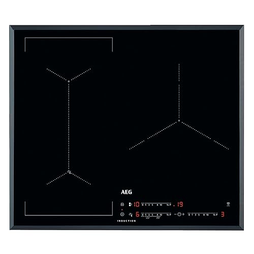 AEG IAE6344SFB Induktionskochfeld, abgeschrägt, 3 Zonen, Serie 7000 FlexiBridge-Funktion, Schiebetaktile, Kochassistent mit Frittiersensor, schnelles Aufheizen, 60 cm von AEG