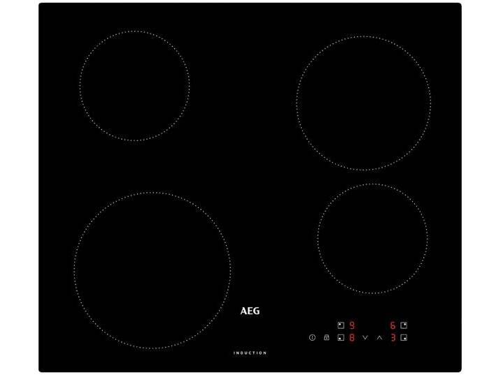 AEG Induktions-Kochfeld IB6420ACB , schwarz, B:59cm H:4,8cm T:52cm, Kochfelder, 9 Stufen + Booster, Topferkennung, Restwärmeanzeige, TouchControl von AEG