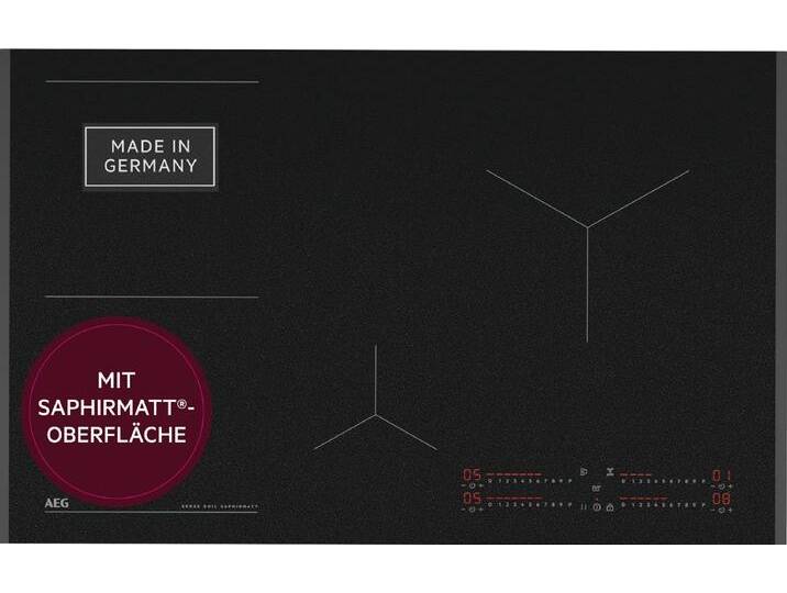 AEG Induktions-Kochfeld TII84B1FFZ , schwarz, B:81cm H:4,4cm T:52cm, Kochfelder, SaphirMatt- 4x kratzresistentere Oberfläche, Booster, Made in Germany von AEG