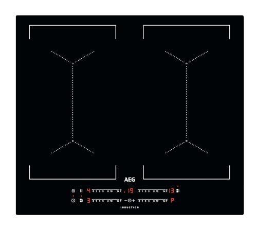 AEG MultipleBridge Serie 6000 Induktionskochfeld mit 4 Einbaustellen, IKE64453IB Kratzfeste Oberfläche und AutoMax-Funktion, 4 Kochzonen, 60 cm breit, 580 x 510 mm, schwarz von AEG