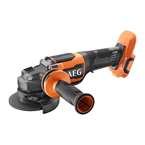 AEG PRO18V Akku-Winkelschleifer BEWS 18-115BLPX2-0 (bürstenlos, FIXTEC-Mutter – für schnellen Scheibenwechsel, Schleifscheibe Typ 27, Trennscheibe Typ 1, Max. Trenntiefe 21mm ohne Akku und Ladegerät) von AEG