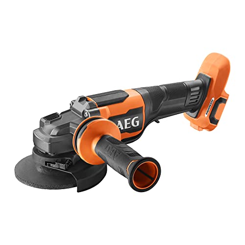 AEG PRO18V Akku-Winkelschleifer BEWS18-125BLPX2-0 (bürstenlos, FIXTEC-Mutter – für schnellen Scheibenwechsel, Schleifscheibe Typ 27, Trennscheibe Typ 1, Max. Trenntiefe 26mm ohne Akku und Ladegerät) von AEG