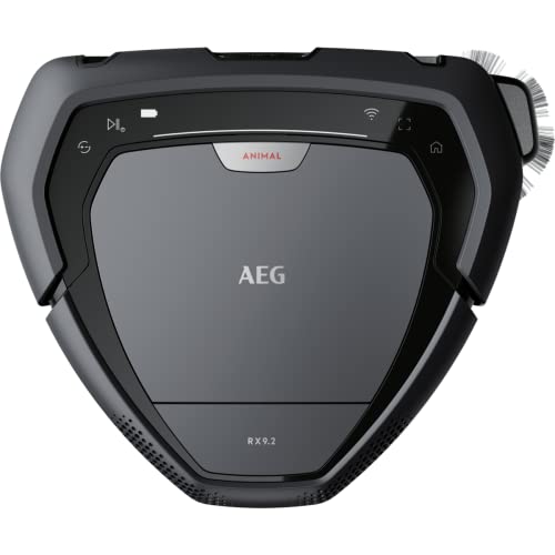 AEG RX9-2-4ANM Saugroboter / beutellos / bis zu 70 min Laufzeit / dreieckige Bauweise / Kamera- & Laser-Technologie / autom. Geschwindigkeitsanpassung / breite Bürstenrolle / 700 ml Volumen / grau von AEG