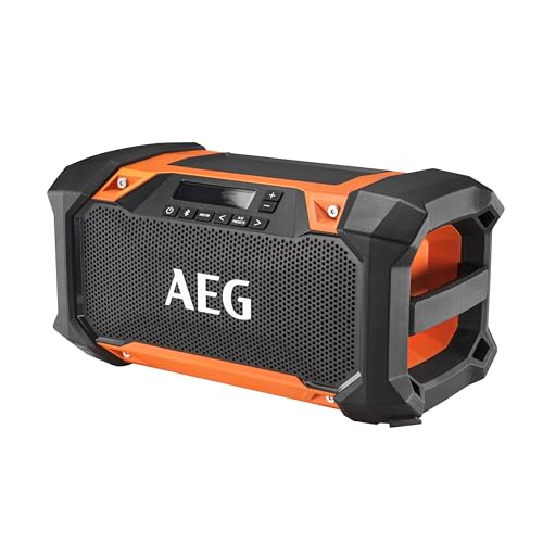 AEG - Radio 18 V, Bluetooth-Verbindung, Reichweite bis zu 30 m, 30 W, USB-Buchse, AM/FM-Band, LCD-Display (ohne Batt. und Ladegerät). - BRSP18-0 von AEG