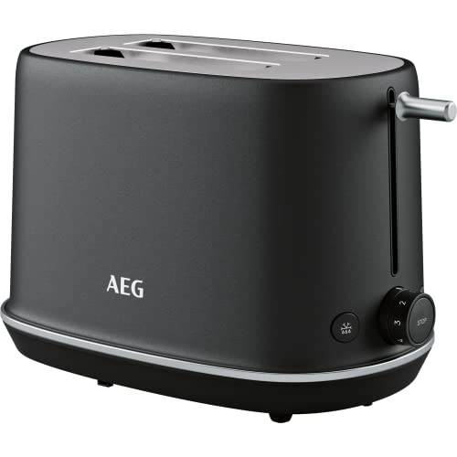 AEG T7-1-6BP Toaster / 7 Bräunungsstufen / Auftauen / Aufwärmen / Aufbacken / Brötchenaufsatz, Staubschutzdeckel / Lift-System / tiefe, breite Schlitze / autom. Zentrierung / Krümelschublade / grau von AEG