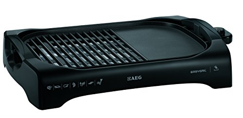 AEG TG 340 Tischgrill / große, spülmaschinenfeste Grillfläche / beschichtet / 5 Temperaturstufen / Betriebsanzeige / Sicherheitsvorrichtung / 1,5 m Kabel / integriertes Heizelement / schwarz von AEG