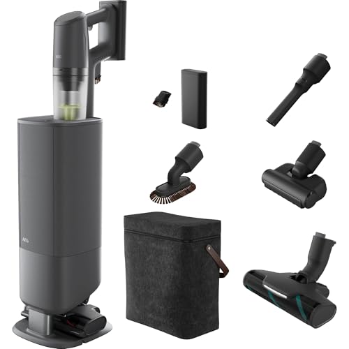 AEG Ultimate 8000 Akku Staubsauger mit Absaugstation und Ersatz-Akku, Automatik-verlängert Laufzeit, 5-Stufen Filtration, für Hartboden, Teppich, Tierhaare, 25 V Akku, 400 ml, Dunkelgrau, AP83A25XNX AEG Ultimate 8000 Akku Staubsauger mit Absaugstation und Ersatz-Akku, Automatik-verlängert Laufzeit, 5-Stufen Filtration, für Hartboden, Teppich, Tierhaare, 25 V Akku, 400 ml, Dunkelgrau, AP83A25XNX von AEG