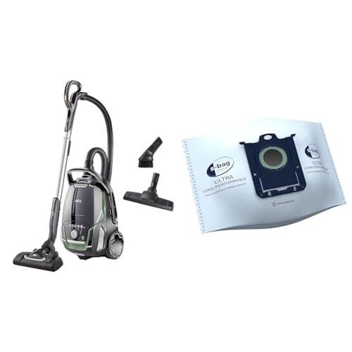 AEG VX9-2-ÖKO Staubsauger mit Beutel & GR210S s-bag Ultra Long Performance Staubsaugerbeutel (3 XXL Synthetik Staubbeutel für dauerhaft hohe Saugleistung, optimale Filtration, 5 Liter Volumen, weiß) von AEG