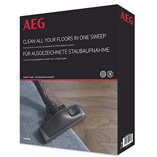 AEG Vario 7000 AeroPro Kombidüse (für Teppich und Hartboden, top Saugleistung, optimale Staubaufnahme, extra leise, wendig, mit Parkfunktion, für alle Sauger mit 36 mm Ovalrohr, schwarz) von AEG