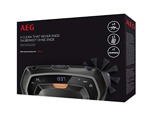 AEG ARK2 Performance Kit für den Saugroboter RX9 (1 Bürstenrolle für verschiedene Böden, 3 XXL Filter für die Aufnahme von Allergenen und Pollen, 3 Seitenbürsten für optimale Saugleistung, schwarz) von AEG