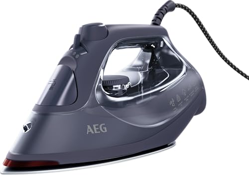 AEG SI6-1-4MN Bügeleisen / 2500 Watt / 200g Dampfstoß / 0-40g Dampf/Min. / Restwärmeanzeige / Sicherheitsabschaltung / Selbstreinigungsfunktion / 1,95 m Kabel / Anti-Kalk System / blau von AEG