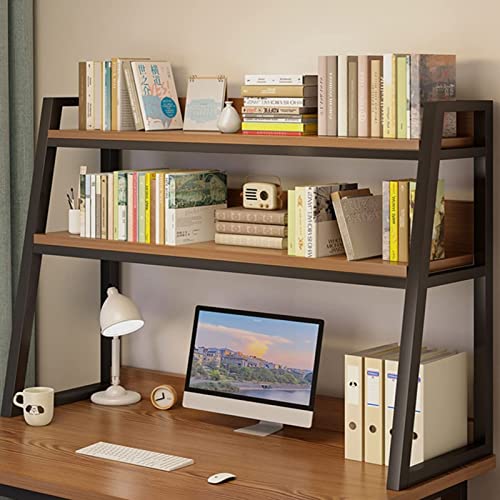 AEGCAOJH 2-stöckiges Schreibtisch-Bücherregal fürs Büro – Trapezförmiges Schreibtisch-Bücherregal, Schreibtisch-Aufbewahrungsregal für Computertische, Druckerregal, kleines Bücherregal für von AEGCAOJH