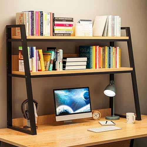 AEGCAOJH 2-stufiges trapezförmiges Schreibtisch-Organizer-Rack - Schreibtisch-Bücherregal, industrielles Schreibtisch-Aufbewahrungsregal, Mehrzweck-Arbeitsplatten-Bücherregal, für Schreibti von AEGCAOJH