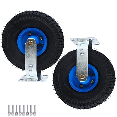AEGCAOJH 2er-Pack Schwerlastwagen-Industrietransporträder 200 mm 250 mm Lenkrolle mit pneumatischem Innenschlauch Feste Gummirolle mit Schrauben, 770 Pfund Tragkraft, für Sackkarre von AEGCAOJH