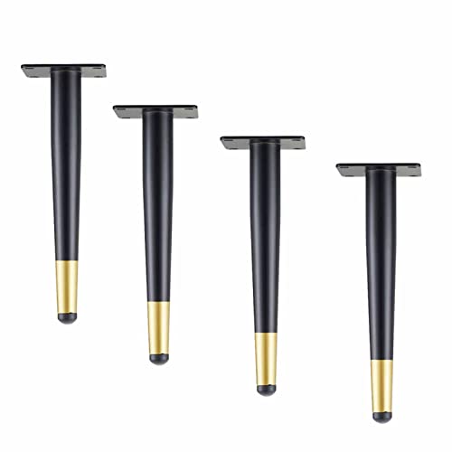 AEGCAOJH 4er Set Möbelbeine aus Metall mit Schrauben und Schutzfüßen Schwarz Gold 25cm/9" für Schrank TV-Schrank Nachttisch Badezimmerschrank Ersatzbeine zur Möbelunterstützung AEGCAOJH 4er Set Möbelbeine aus Metall mit Schrauben und Schutzfüßen Schwarz Gold 25cm/9" für Schrank TV-Schrank Nachttisch Badezimmerschrank Ersatzbeine zur Möbelunterstützung von AEGCAOJH