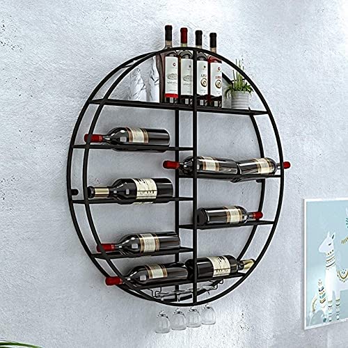 AEGCAOJH An der Wand montiertes Weinregal, runder Weinglas-/Kelchhalter, hängender Weinhalter aus Metall, Bar, Weinkeller, Küchentheke, schwebende Lagerregale von AEGCAOJH