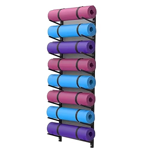 AEGCAOJH Aufbewahrungsregal für Yogamatten, an der Wand montierter Schaumstoffrollenständer, Aufbewahrungsregal für Fitnessmatten für Studio, Fitnessstudio (für 8 Matten) von AEGCAOJH