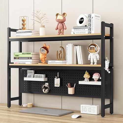 AEGCAOJH Bücherregal für den Büroschreibtisch – Schreibtisch-Ausstellungsregal, Industrie-Computerschreibtisch-Schreibtischregal, Büro-Schreibtisch-Organizer mit Lochplatte, Metall-Schreibt von AEGCAOJH