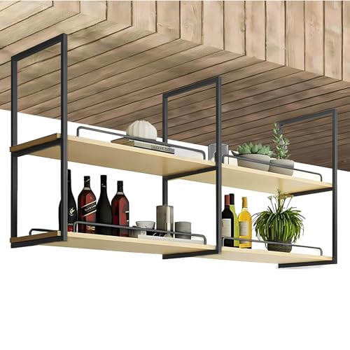 AEGCAOJH Deckenregal, 2-lagiges hängendes Weinregal, Pflanzenständer, Küchenregal für Töpfe und Pfannen, an der Wand montierte dekorative Display-Organizer-Regale – Schwarz – modernes Dekor AEGCAOJH Deckenregal, 2-lagiges hängendes Weinregal, Pflanzenständer, Küchenregal für Töpfe und Pfannen, an der Wand montierte dekorative Display-Organizer-Regale – Schwarz – modernes Dekor von AEGCAOJH