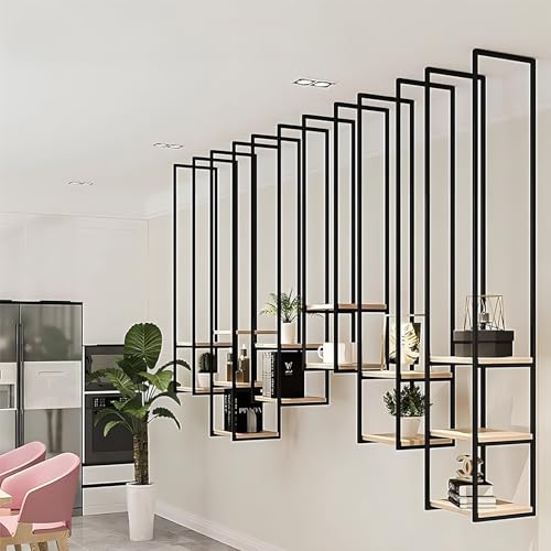 AEGCAOJH Deckenregal zur Aufbewahrung, hängender Blumenständer für Pflanzen als Dekoration für Küche, Bar, Café, schwebendes Metallregal für Bücher, Fotos, Glasgläser (Größe: 30 x 30 x 145 von AEGCAOJH