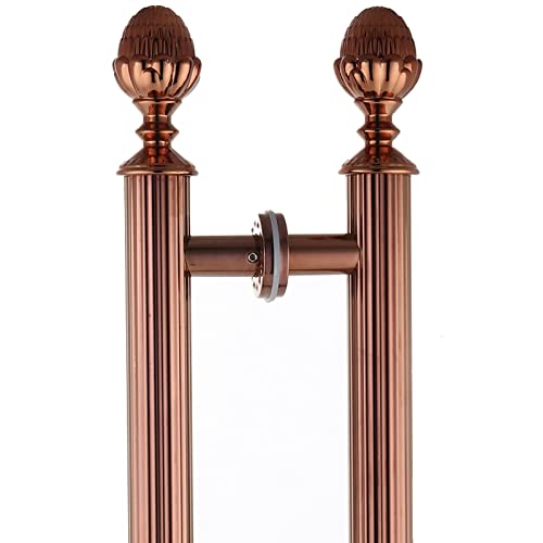 AEGCAOJH Doppelseitiger Scheunentorgriff in Roségold, polierter europäischer Glasschiebetürgriff, Haltegriff für Holz-/Metall-/Eisentüren, Zieh-/Schiebegriff (Größe: 120 cm (47 1/4 Zoll) – von AEGCAOJH