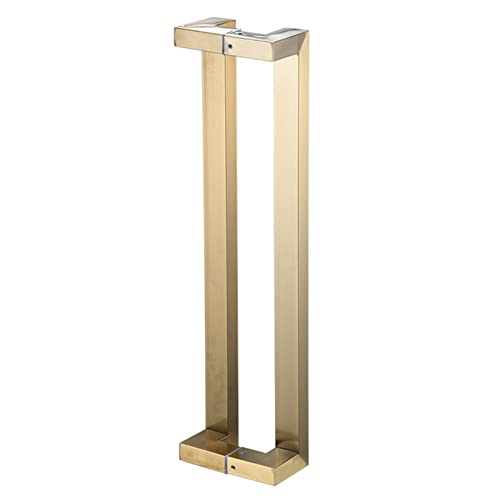 AEGCAOJH Doppelseitiger Türgriff, H-förmiger Türgriff für Schiebetüren/Holztüren/Glastüren, rechteckiger Scheunengriff für Scheunentore (Farbe: Gold, Größe: 60 cm) von AEGCAOJH