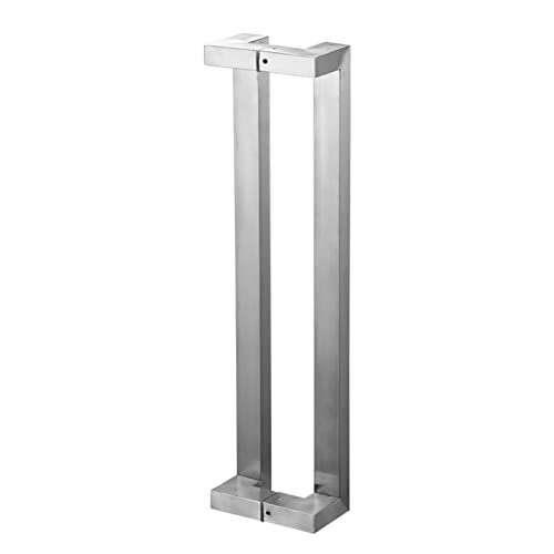 AEGCAOJH Doppelseitiger Türgriff, H-förmiger Türgriff für Schiebetüren/Holztüren/Glastüren, rechteckiger Scheunengriff für Scheunentore (Farbe: Metallic, Größe: 44 cm) von AEGCAOJH