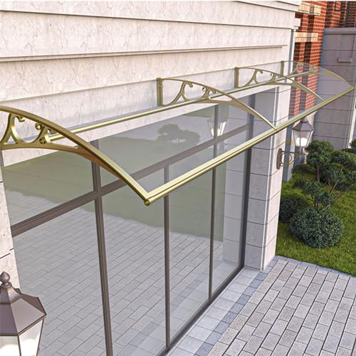 AEGCAOJH Fenstermarkisen außen, Markise für Türeingang mit Halterung, Türvordach Terrassenvordach, Polycarbonat-Fenstermarkise Außentürmarkise für UV- und Regen-/Schneeschutz Hohlblech, 60- von AEGCAOJH