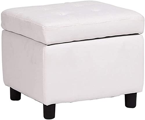 AEGCAOJH Fußhocker Fußhocker Multifunktionaler Fußhocker mit Deckel Quadratischer Stauraum-Ottomane 4 Beine Gepolsterte Fußstütze PU-Ledersitz für Wohnzimmer Flur Robuster Heimdekor-Stuhl ( von AEGCAOJH