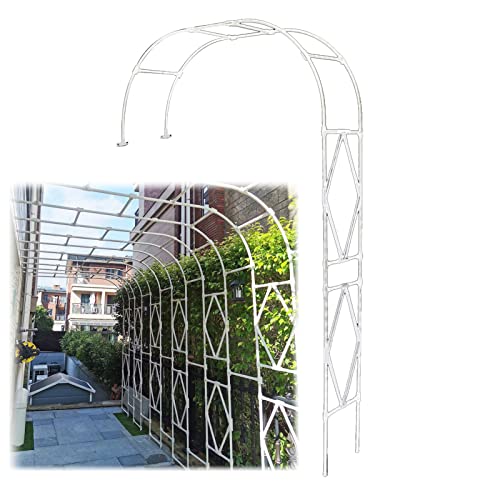 AEGCAOJH Gartenbogen, Halbrunder Wandbogen, halbseitiger Bogen, Spalier für Kletterpflanzen, wetterfeste Pergola-Laube aus Metall, für Rasenterrassen im Freien (Farbe: Weiß, Größe: 180 x 24 AEGCAOJH Gartenbogen, Halbrunder Wandbogen, halbseitiger Bogen, Spalier für Kletterpflanzen, wetterfeste Pergola-Laube aus Metall, für Rasenterrassen im Freien (Farbe: Weiß, Größe: 180 x 24 von AEGCAOJH