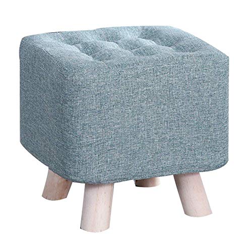 AEGCAOJH Gepolsterter weicher osmanischer Fußstützenhocker, quadratischer Fußstützenhocker mit Holzbeinen, Fußhocker für Wohnzimmer, Sofa, Couchtisch, Schlafzimmer, Schminktisch von AEGCAOJH