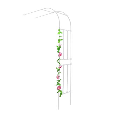 AEGCAOJH Großer halber Gartenbogen aus Metall, Rankgitter für Pergola und Laube, Höhe 267 cm, wetterfester Rankbogen, zur Dekoration von Terrasse, Hinterhof und Rasen (Farbe: Weiß, Größe: 1 von AEGCAOJH