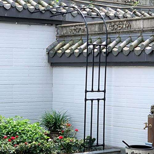 AEGCAOJH Halbbogen Metallbogen, Kletterpflanzen Gartenbogen Spalier, halbe Pergola Laube Höhe 240 cm, wetterfester Rankbogen Torbogen, für dekorative Terrasse Hinterhof Rasen (Farbe: Schwar AEGCAOJH Halbbogen Metallbogen, Kletterpflanzen Gartenbogen Spalier, halbe Pergola Laube Höhe 240 cm, wetterfester Rankbogen Torbogen, für dekorative Terrasse Hinterhof Rasen (Farbe: Schwar von AEGCAOJH