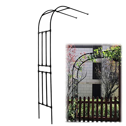 AEGCAOJH Halbrunder Bogen, halbseitiger Gartenbogen, Pergola-Laube für Kletterpflanzen, 240 cm hohes Spalier als Terrassendekoration für Hochzeiten und romantische Abende (Farbe: Schwarz, G von AEGCAOJH