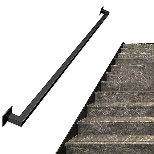 AEGCAOJH Handläufe für Treppen, an der Wand montierter Treppenhandlauf, rutschfestes Treppengeländer aus Vierkantrohr, Handlauf für Innen- und Außentreppen, Höfe, s von AEGCAOJH