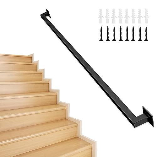 AEGCAOJH Handläufe für Treppengeländer, Handläufe für Außentreppen oder Innentreppen, an der Wand montierter Treppenhandlauf – komplettes Set mit Wandhaltern und Metallschrauben (Größe: 3,3 von AEGCAOJH
