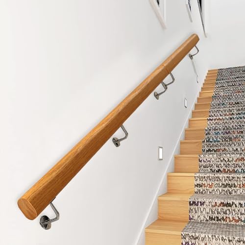AEGCAOJH Holzhandläufe für Treppen, 1 m, 150 cm, 2 m, 3 m, 360 cm, Holz-Treppengeländer, Handläufe für Innen- und Außenbereich, an der Wand montiertes Treppengeländer mit Sicherheitsstütze AEGCAOJH Holzhandläufe für Treppen, 1 m, 150 cm, 2 m, 3 m, 360 cm, Holz-Treppengeländer, Handläufe für Innen- und Außenbereich, an der Wand montiertes Treppengeländer mit Sicherheitsstütze von AEGCAOJH