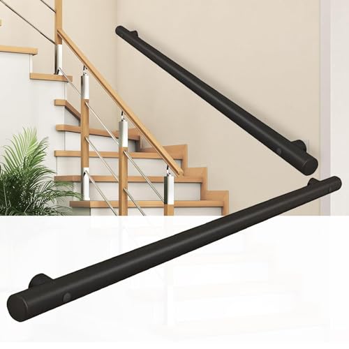 AEGCAOJH Industrieller Treppenhandlauf aus Rohr für Wände, 1 m 1,5 m 2 m 2,4 m 3 m 3,6 m Handläufe für Treppen im Innenbereich, Treppengeländer-Set aus Edelstahl, Rutschfester Haltegriff fü von AEGCAOJH