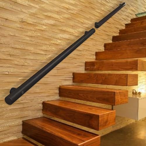 AEGCAOJH Industrielles Treppengeländer, 3 Fuß, 7 Fuß, 12 Fuß, Treppenhandlauf, Geländerstützsatz, an der Wand montiertes Stahlrohr, Rutschfester Handlauf-Sicherheitsgriff für Innen- und Auß von AEGCAOJH