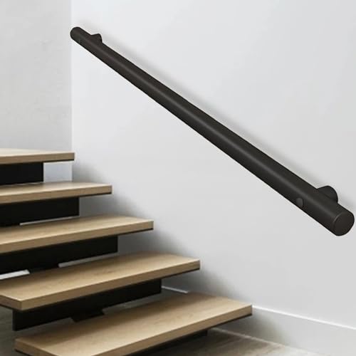 AEGCAOJH Industrielles Treppengeländer, Stahlhandläufe für Innentreppen, Treppenhandläufe, Geländergeländer-Set, 1 m, 120 cm, 1,5 m, 2 m, 250 cm, 3 m, Treppengeländer, Wandsicherheitsstütze von AEGCAOJH