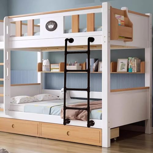 AEGCAOJH Innenleiter für Etagenbetten für Schlafsäle, an der Wand montierte Trittleiter aus Metall, 45"/51"/55"/59", Schwarze Fensterschachtleiter aus Schmiedeeisen, Ausstiegsleiter für den AEGCAOJH Innenleiter für Etagenbetten für Schlafsäle, an der Wand montierte Trittleiter aus Metall, 45"/51"/55"/59", Schwarze Fensterschachtleiter aus Schmiedeeisen, Ausstiegsleiter für den von AEGCAOJH