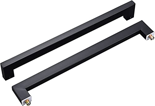 AEGCAOJH Mattschwarze, beidseitig Flache Zuggriffe aus Vierkantrohren, Stangengriff für Scheunentore, für Glastüren, Gartentore, Holztüren (Mattschwarz 800 x 762 mm) von AEGCAOJH