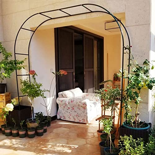 AEGCAOJH Metallbogen, wetterfester Gartenbogen, Pergola-Laubenbogen, Kletterpflanzen-Stützbogen, für Hochzeitsfeierbogen, Pergola im Hinterhof im Freien (Farbe: Schwarz, Größe: 240 x 220 x von AEGCAOJH