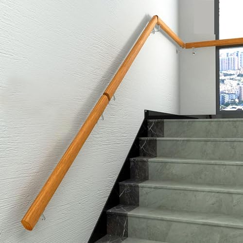 AEGCAOJH Moderner Handlauf für Treppen im Innenbereich, 1-15 Fuß langes Treppengeländer aus Holz mit Edelstahlhalterungen, Treppengeländer, Wandstütze, Sicherheitstreppe im Loft-Stil, rutsc AEGCAOJH Moderner Handlauf für Treppen im Innenbereich, 1-15 Fuß langes Treppengeländer aus Holz mit Edelstahlhalterungen, Treppengeländer, Wandstütze, Sicherheitstreppe im Loft-Stil, rutsc von AEGCAOJH
