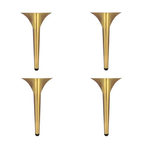 AEGCAOJH Möbelbeine aus Metall, höhenverstellbar, 1 cm, Stützbeine aus Edelstahl für Couchtisch und Nachttisch, gebürstetes Gold-Finish, 4 Stück (15 cm) von AEGCAOJH