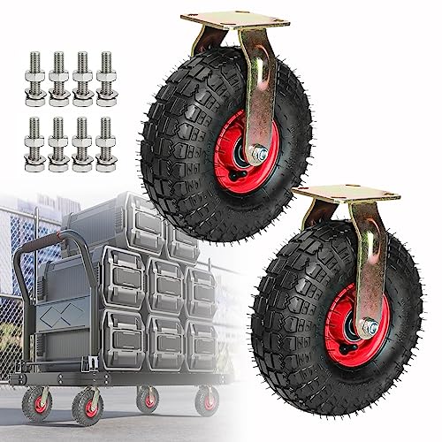 AEGCAOJH Satz mit 2 Hochleistungs-Lenkrollen für die Industrie, hochelastische, pneumatische, leise Lenkrolle, stoßdämpfende Transportrolle, Vakuum-Stil, verschleißfest AEGCAOJH Satz mit 2 Hochleistungs-Lenkrollen für die Industrie, hochelastische, pneumatische, leise Lenkrolle, stoßdämpfende Transportrolle, Vakuum-Stil, verschleißfest von AEGCAOJH